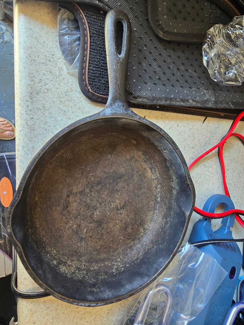 Vintage Wagner Ware Cast Iron Skillet Arched Logo Heat Ring As Is Restorers